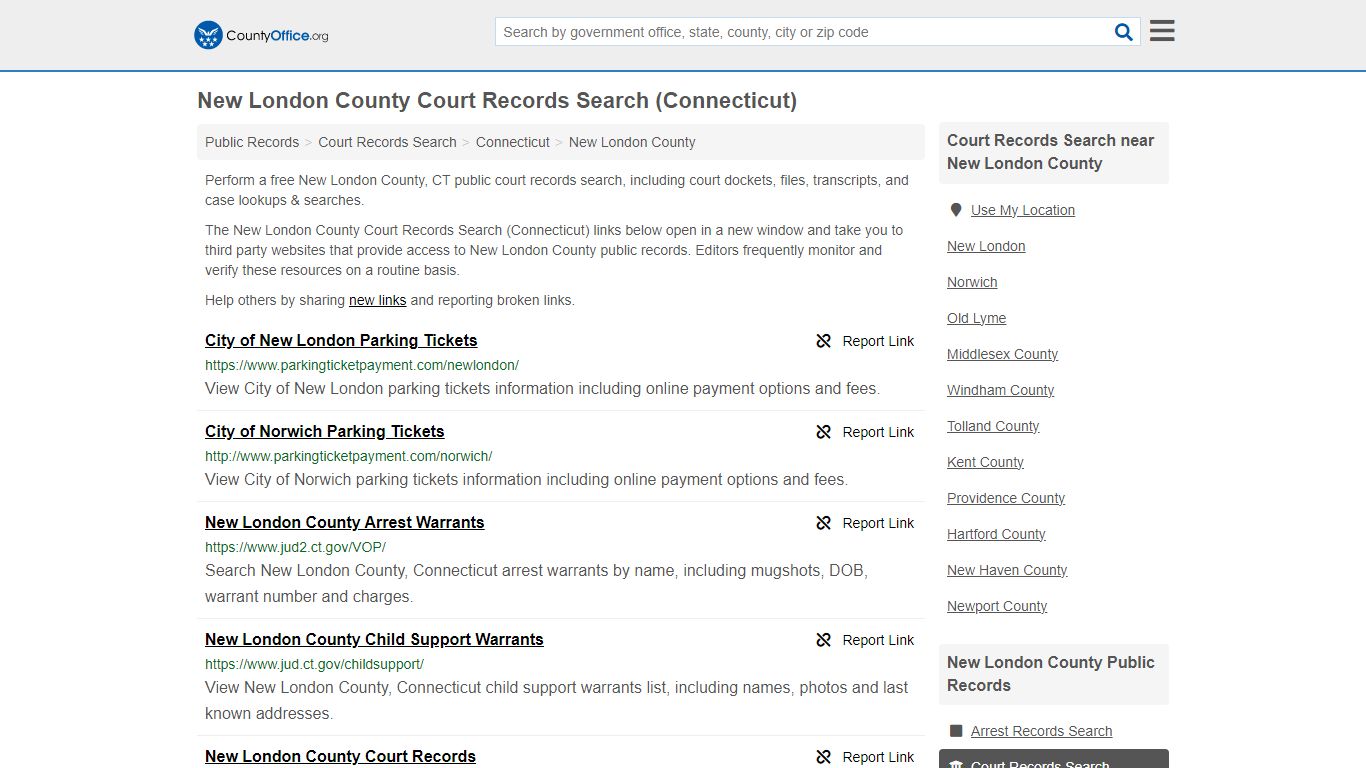 New London County Court Records Search (Connecticut)